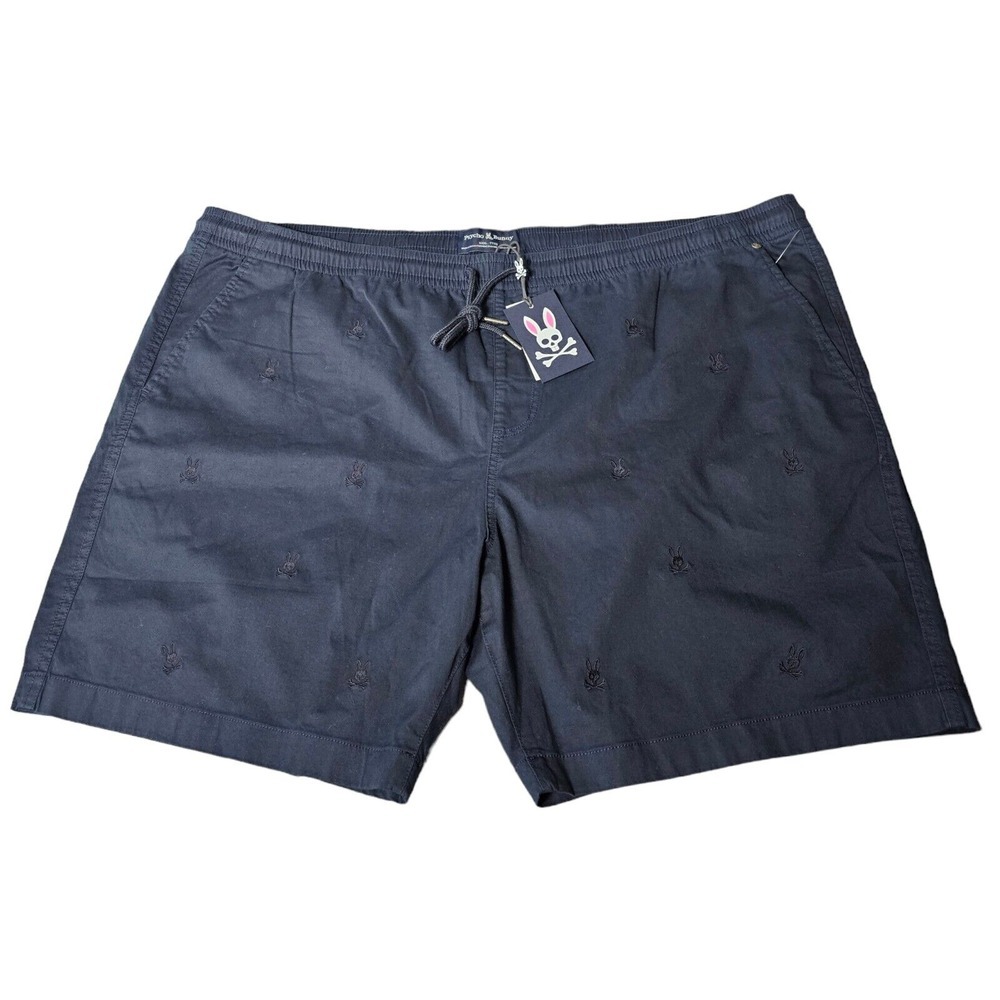 NWT Psycho Bunny Shorts‎ Mens 3XL Navy Isles Embroidered Logo Elastic Waist